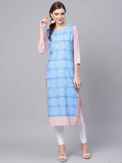 printed straight kurta - 16725998 - Standard Image - 1