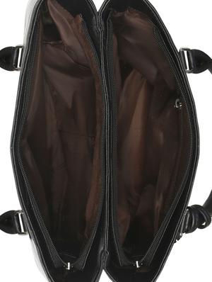black leatherette regular handbag - 16726150 - Standard Image - 3