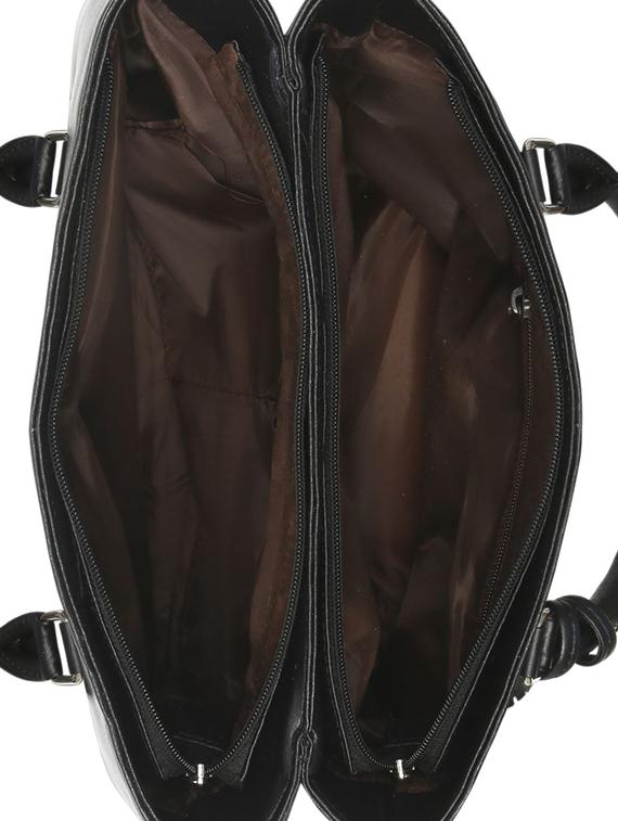 black leatherette regular handbag - 16726150 - Zoom Image - 3