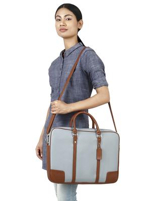 blue leatherette laptop laptop bag - 16726215 - Standard Image - 6