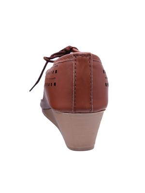 brown lace-up wedges - 16726442 - Standard Image - 3