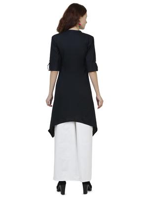 solid asymmetric kurta - 16727096 - Standard Image - 3