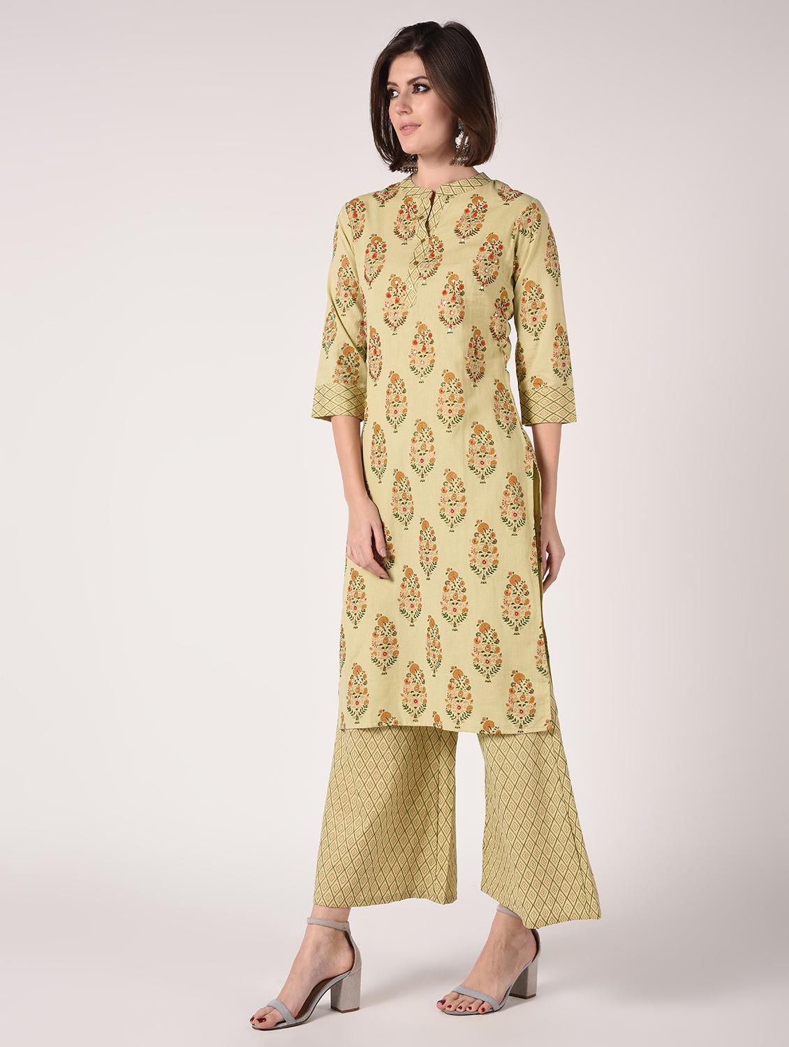 floral kurta palazzo set - 16728278 - Zoom Image - 3