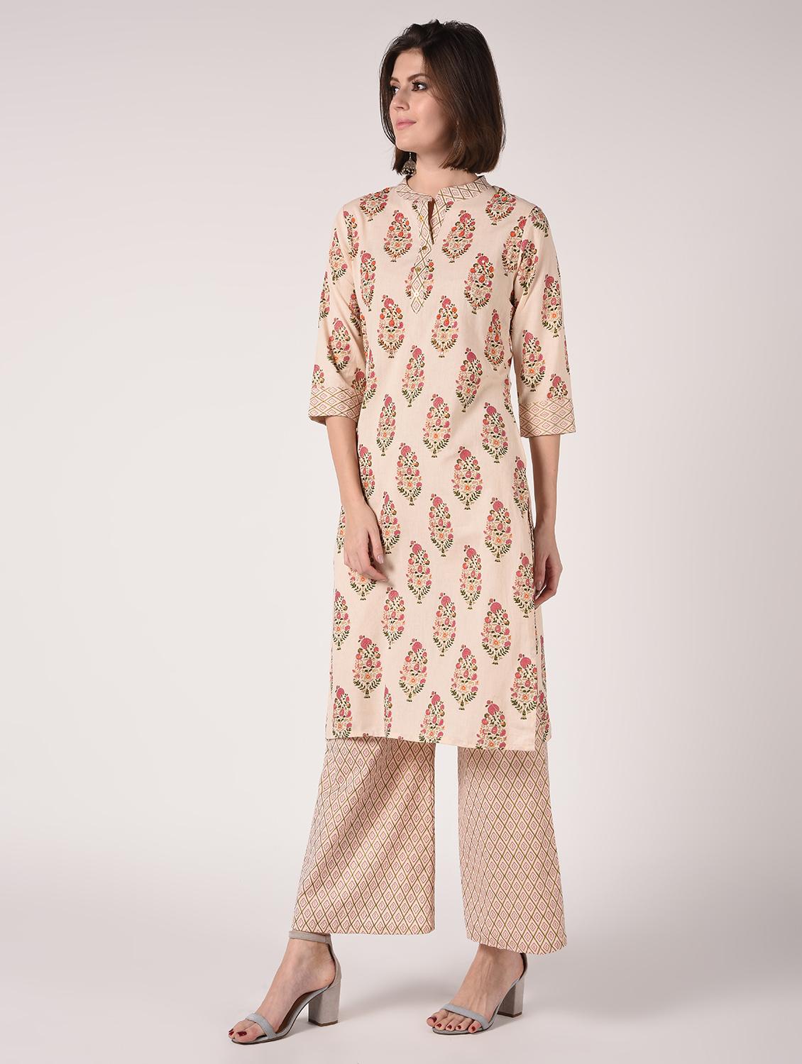 floral kurta palazzo set - 16728279 - Zoom Image - 3