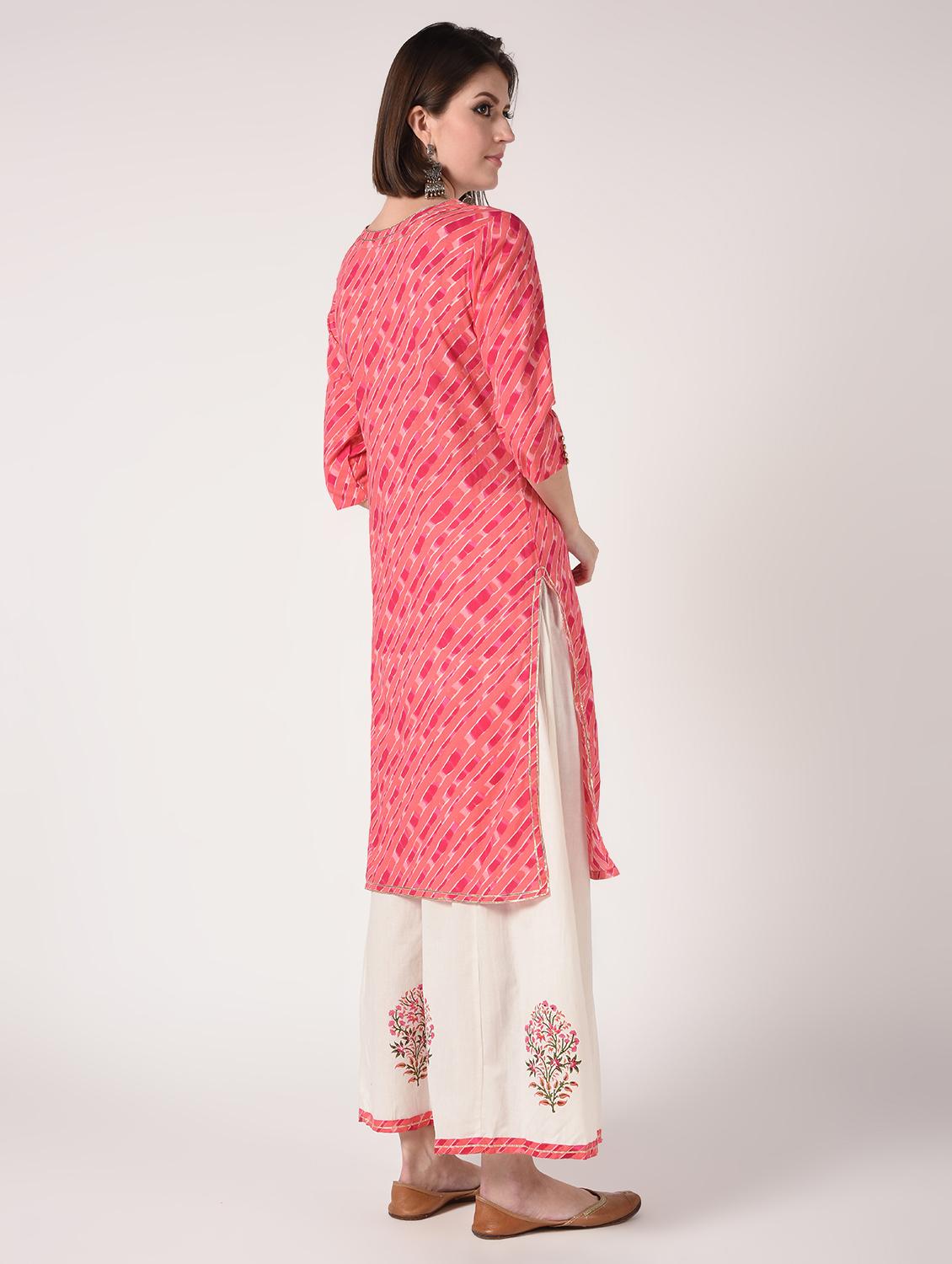 printed kurta palazzo set - 16728281 - Zoom Image - 3
