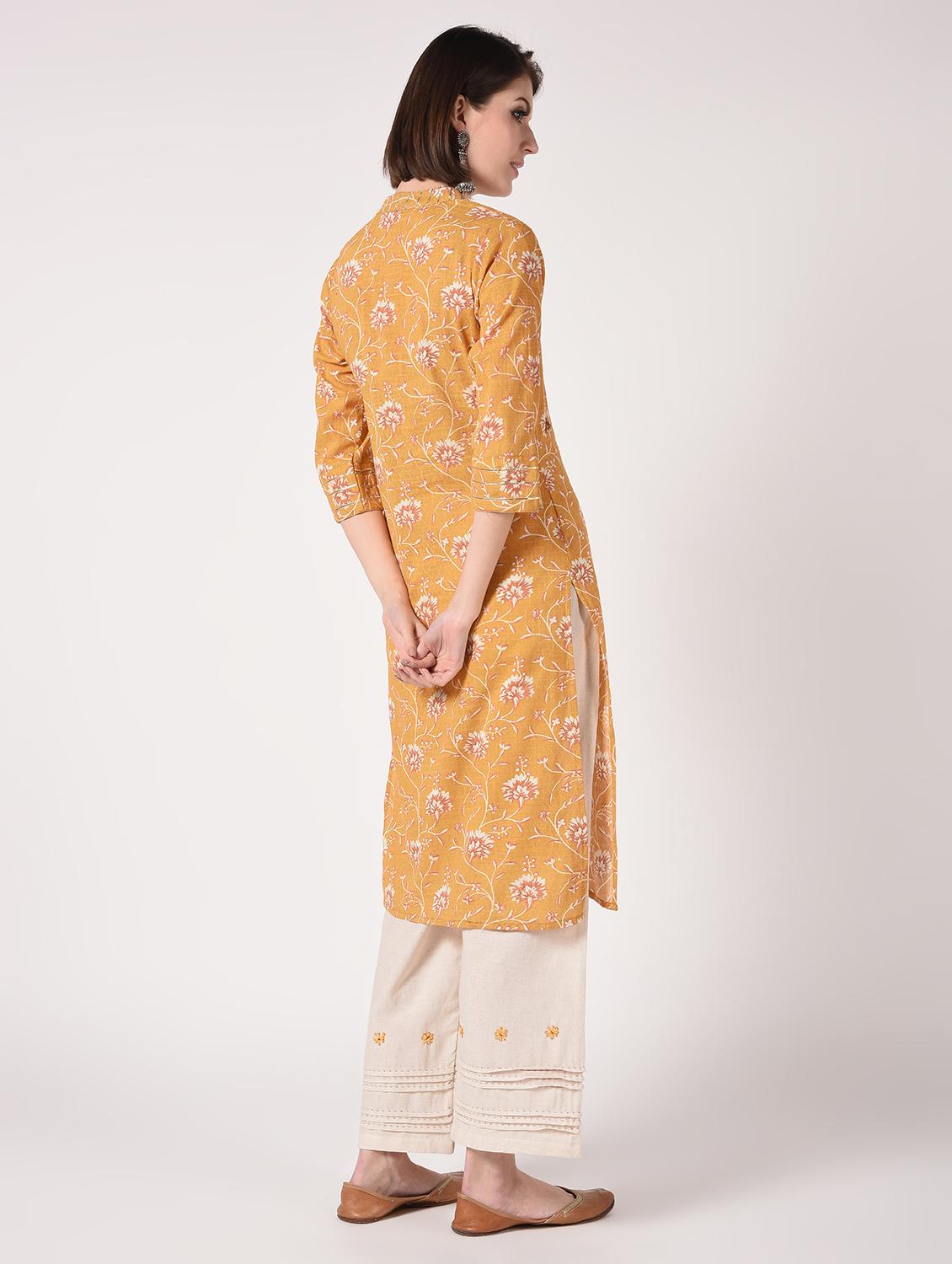 floral print kurta palazzo set - 16728284 - Zoom Image - 3