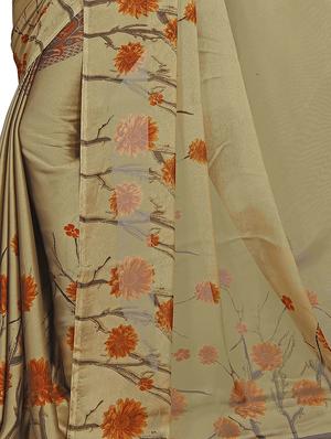 floral printed saree with blouse - 16728432 - Standard Image - 3