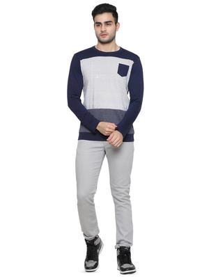 navy blue striped cut & sew pocket t-shirt - 16730053 - Standard Image - 3