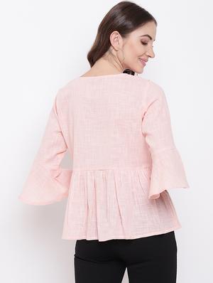 lace detail bell sleeved top - 16730510 - Standard Image - 3