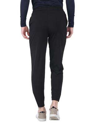 black solid ankle length track pant - 16731003 - Standard Image - 3