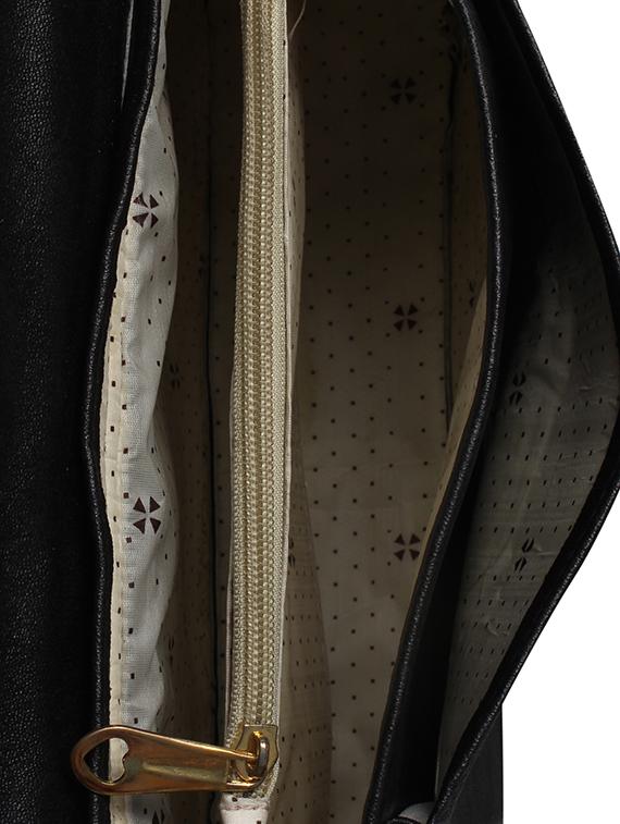 black leatherette regular sling bag - 16731021 - Zoom Image - 3