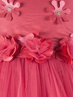 gathered floral applique frock - 16731076 - Standard Image - 3