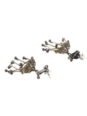gold brass jhumka earring - 16733306 - Standard Image - 3