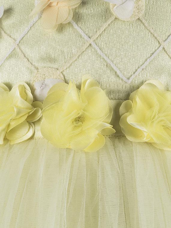 gathered floral applique frock - 16733365 - Zoom Image - 3