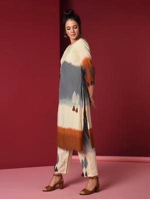 tie & dye kurta pant set - 16733994 - Standard Image - 3