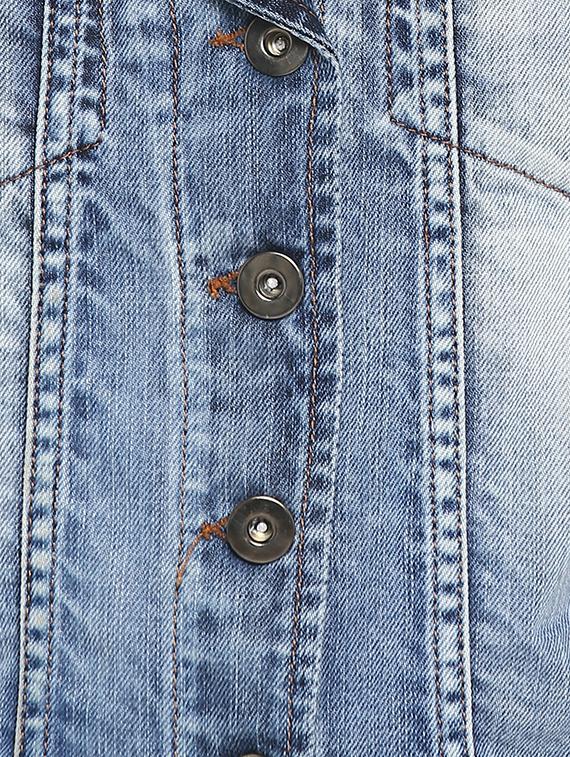 lapel neck denim jacket - 16734564 - Zoom Image - 6