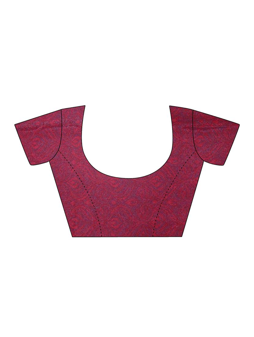 paisley printed saree with blouse - 16734796 - Zoom Image - 3