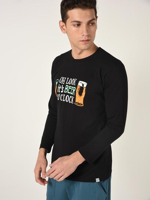 black typographic chest print t-shirt - 16735118 - Standard Image - 1