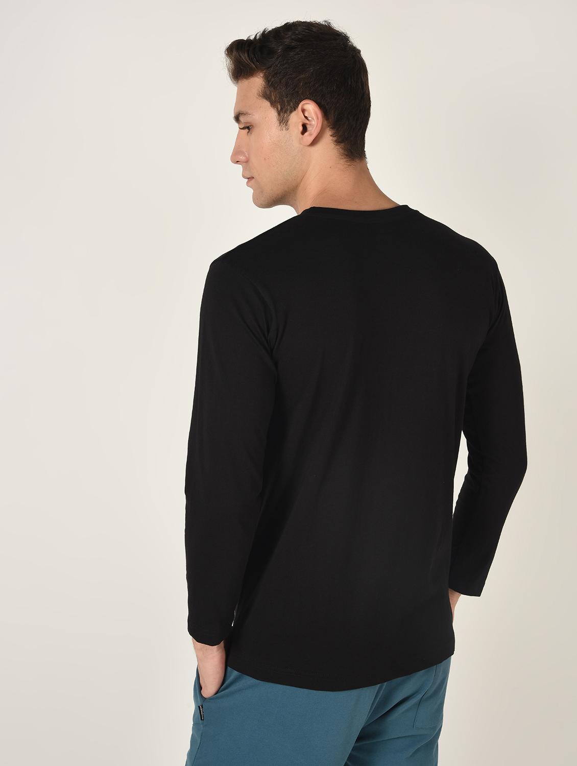 black typographic chest print t-shirt - 16735118 - Zoom Image - 3