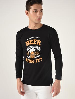 black typographic chest print t-shirt - 16735120 - Standard Image - 3