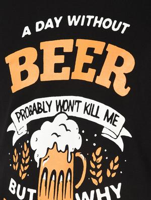 black typographic chest print t-shirt - 16735120 - Standard Image - 6