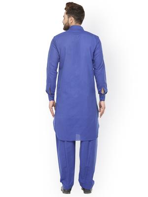 blue solid pathani set - 16735393 - Standard Image - 3