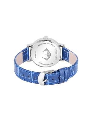 swisstone l815buwht-blu blue leather strap wrist watch for women - 16736166 - Standard Image - 3