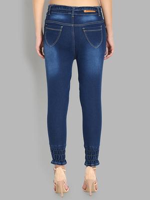 tie knot ruched hem jeans - 16737064 - Standard Image - 3