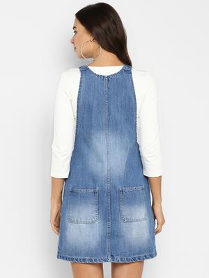 pocket detail denim pinafore dress - 16737285 - Standard Image - 3