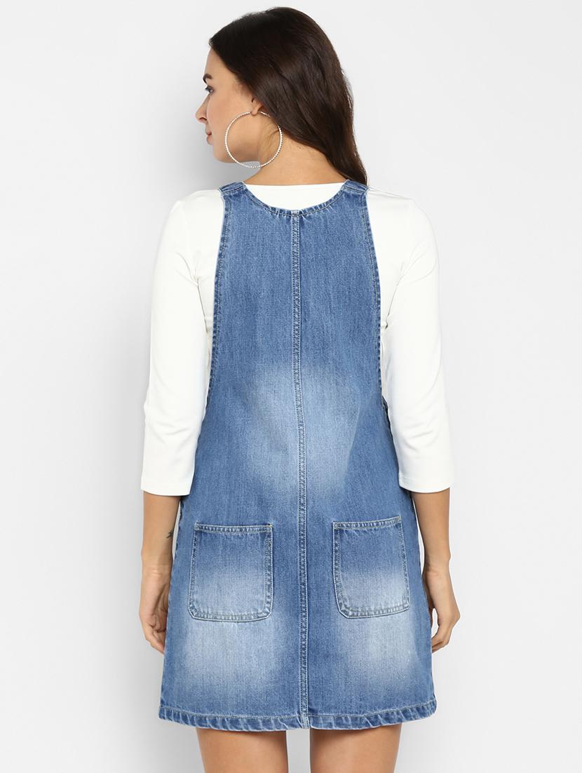pocket detail denim pinafore dress - 16737285 - Zoom Image - 3