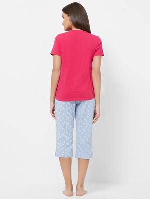 round neck tee with printed capri - 16737360 - Standard Image - 3