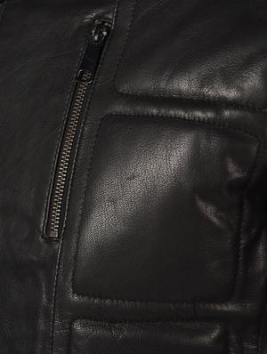 black solid 100% lamb leather jacket - 16737517 - Standard Image - 6