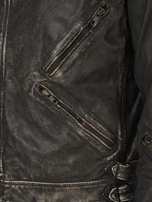 black solid 100% lamb leather jacket - 16737539 - Standard Image - 6