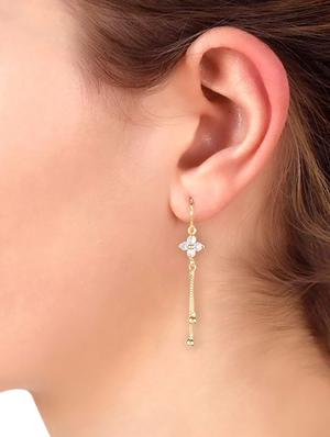 gold metal drop earring - 16737616 - Standard Image - 3