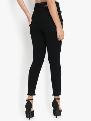high rise solid jeans - 16738240 - Standard Image - 3