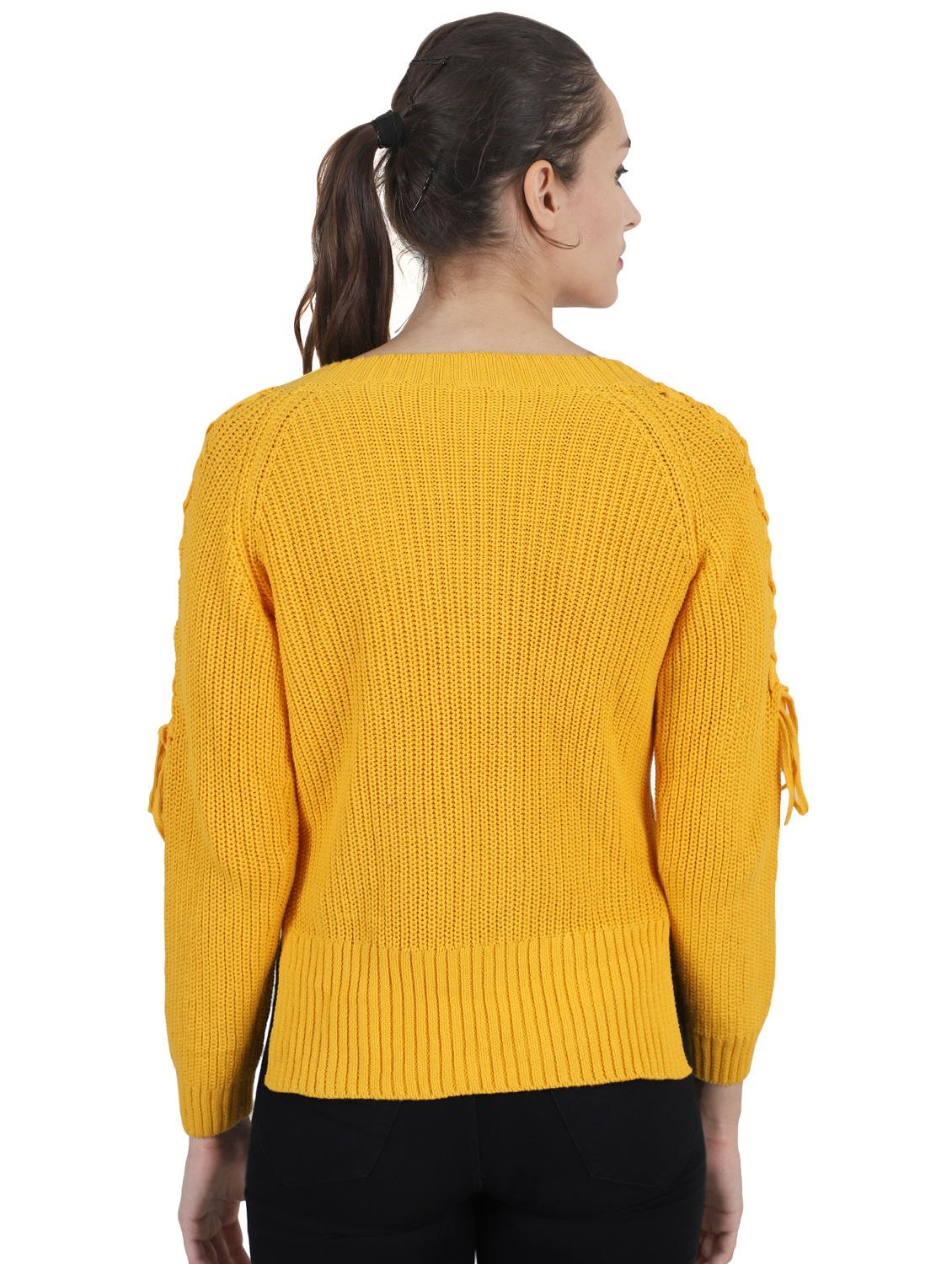 v-neck solid pullover - 16738469 - Zoom Image - 3