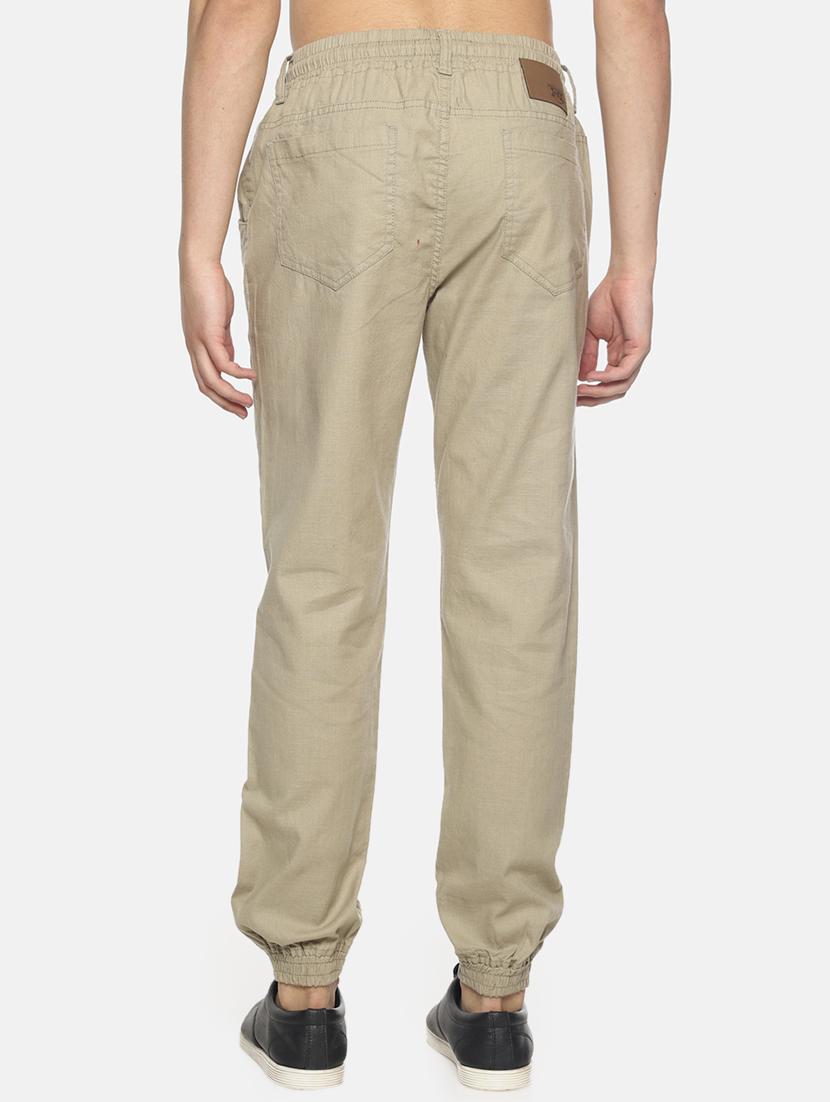 beige solid jogger - 16739229 - Zoom Image - 3