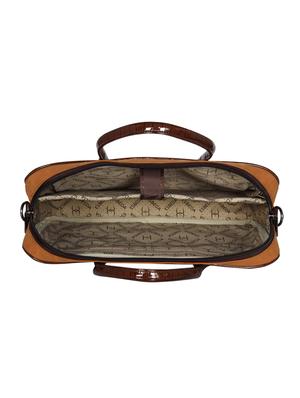 tan leatherette (pu) laptop bag - 16739353 - Standard Image - 3