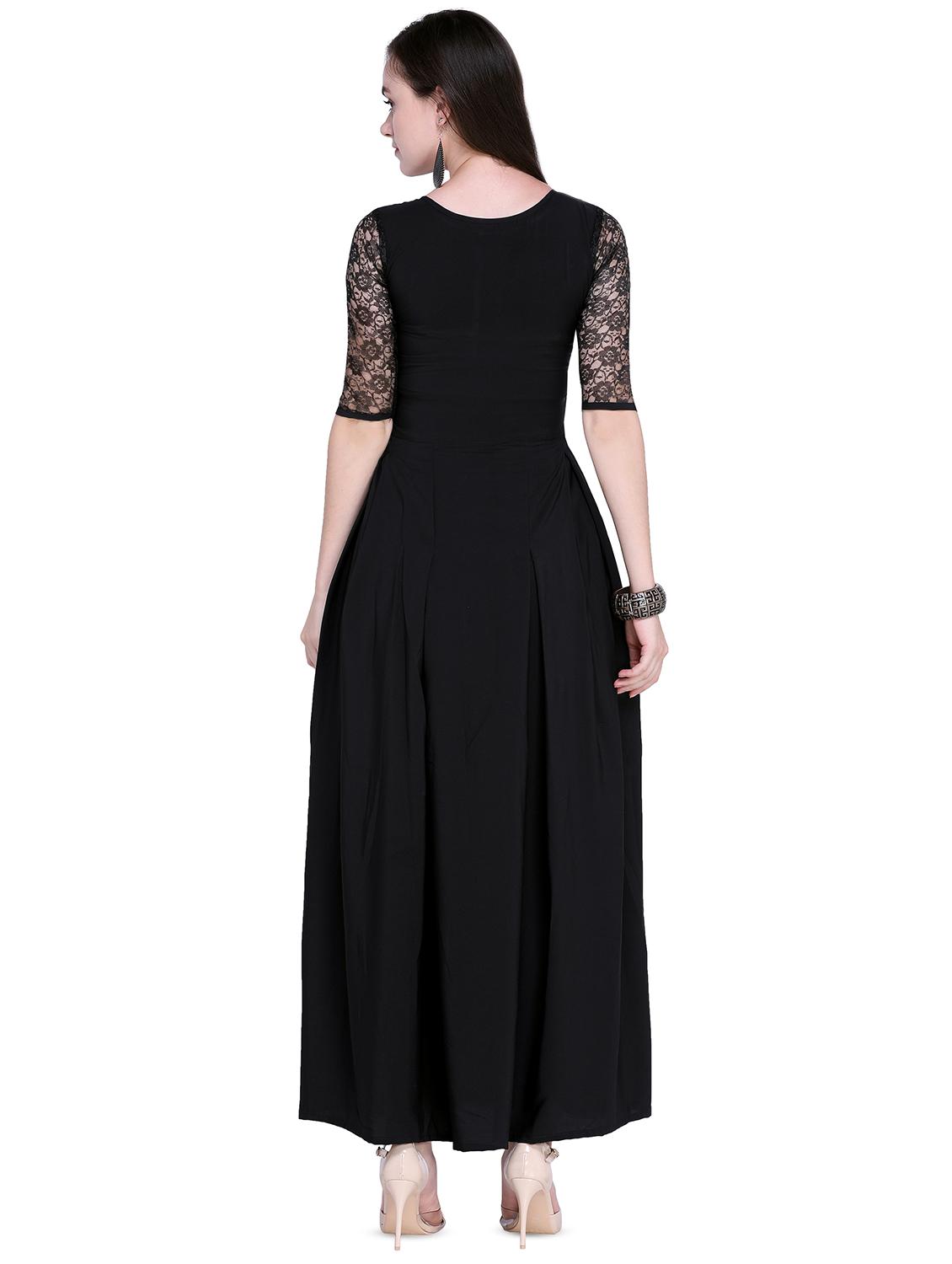 round neck floral lace maxi dress - 16739439 - Zoom Image - 3