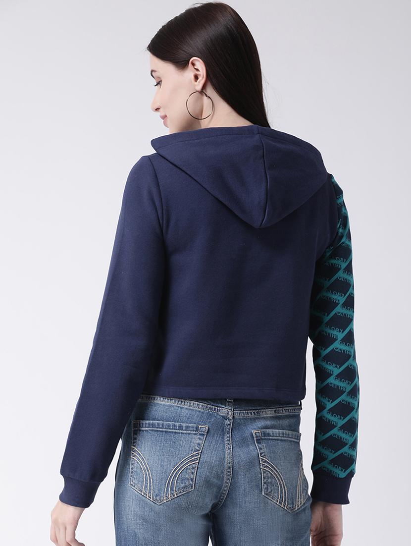 long sleeved geometric print hooded sweatshirt - 16739704 - Zoom Image - 3
