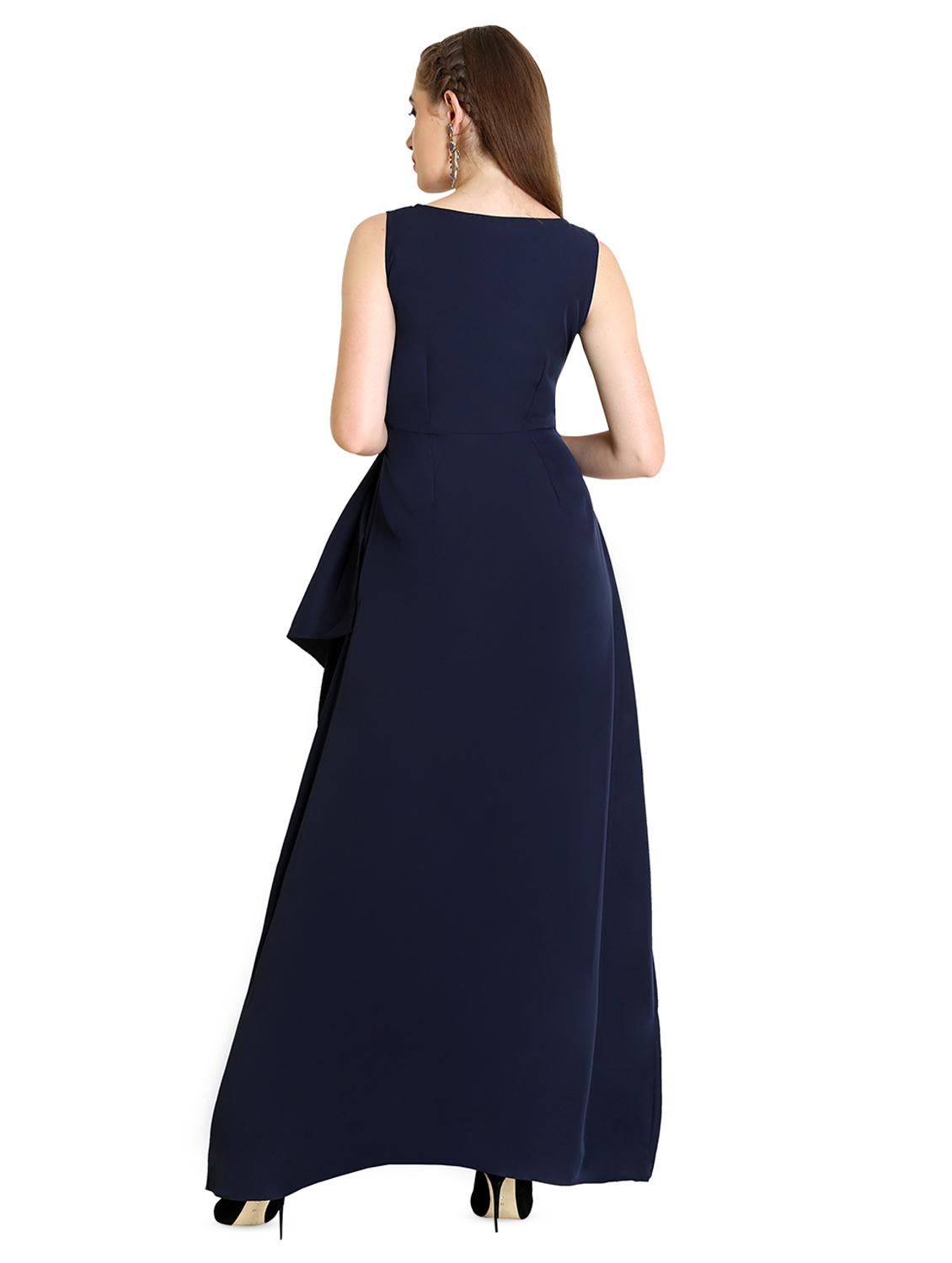 boat neck drape detail maxi dress - 16740866 - Zoom Image - 3