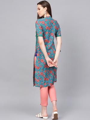 floral straight kurta - 16741100 - Standard Image - 3