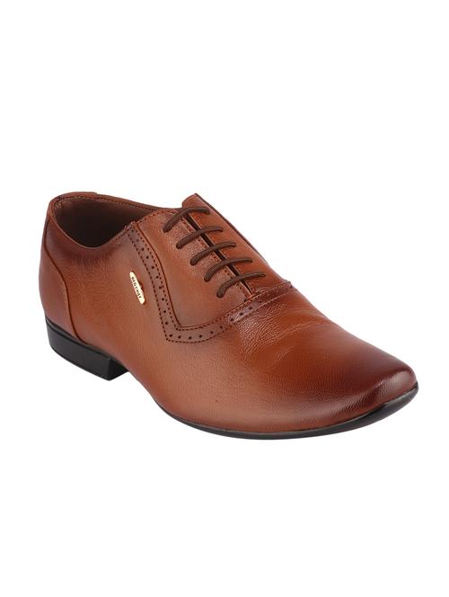 tan leather lace-up oxfords - 16741367 - Very Small Image - 1
