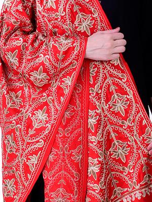 embroidered woolen stole - 16741685 - Standard Image - 3