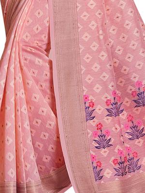 floral printed saree with blouse - 16741780 - Standard Image - 3