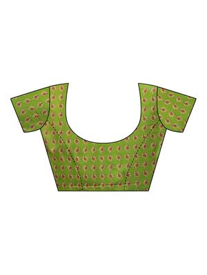 checkered printed saree with blouse - 16741800 - Standard Image - 3