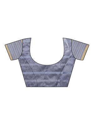 checkered printed saree with blouse - 16741812 - Standard Image - 3