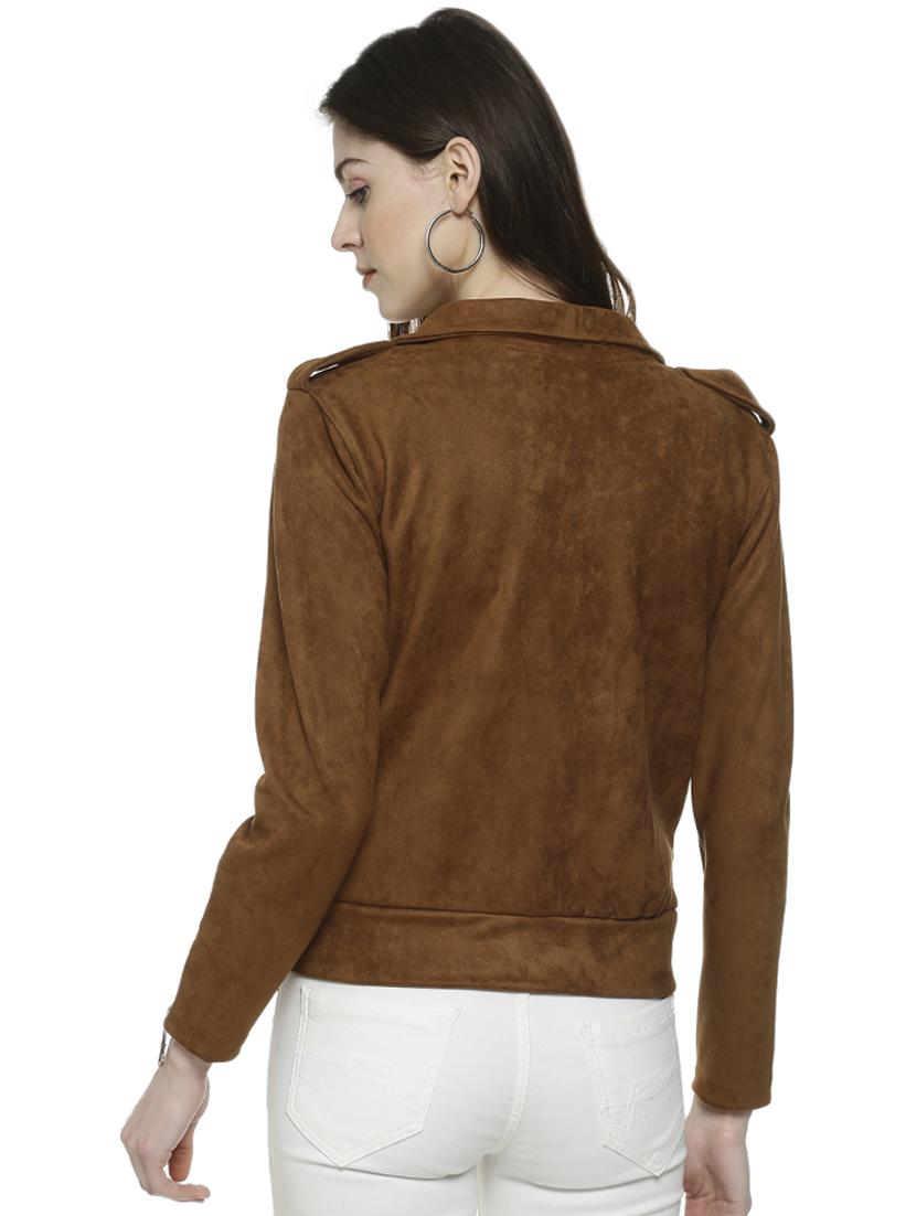 lapel neck zipper detail bomber jacket - 16741968 - Zoom Image - 3