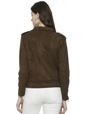 lapel neck zipper detail bomber jacket - 16741969 - Standard Image - 3
