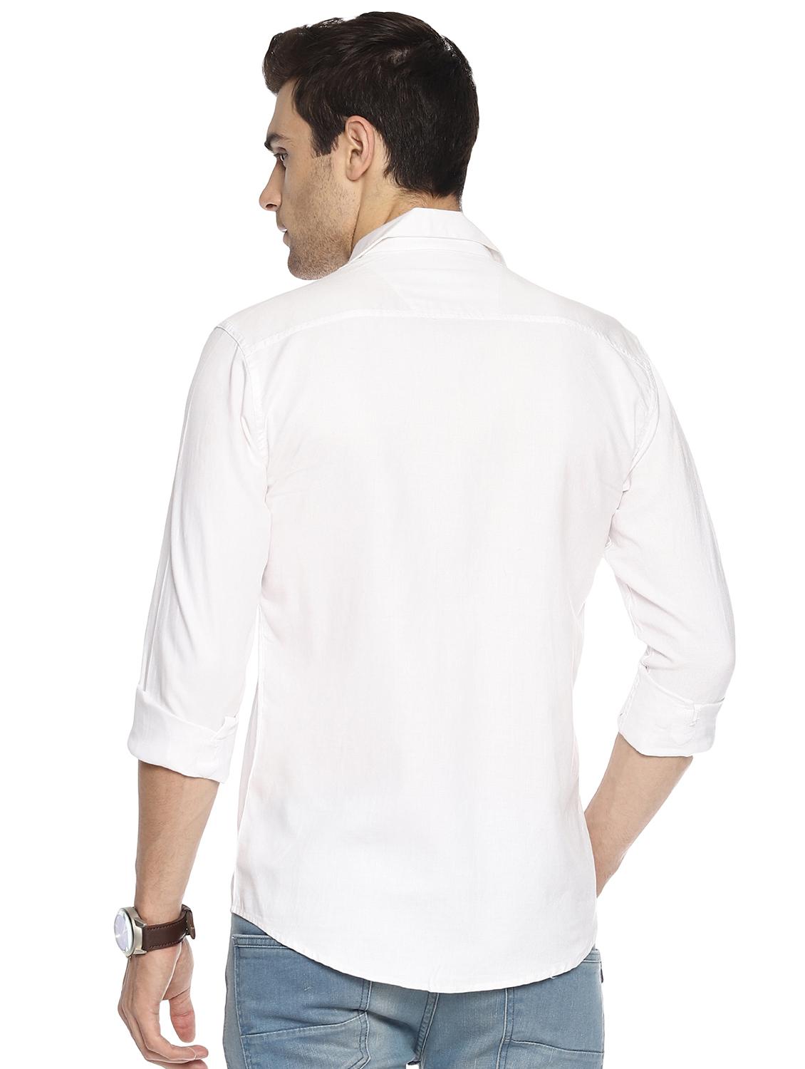 white solid casual shirt - 16743342 - Zoom Image - 3